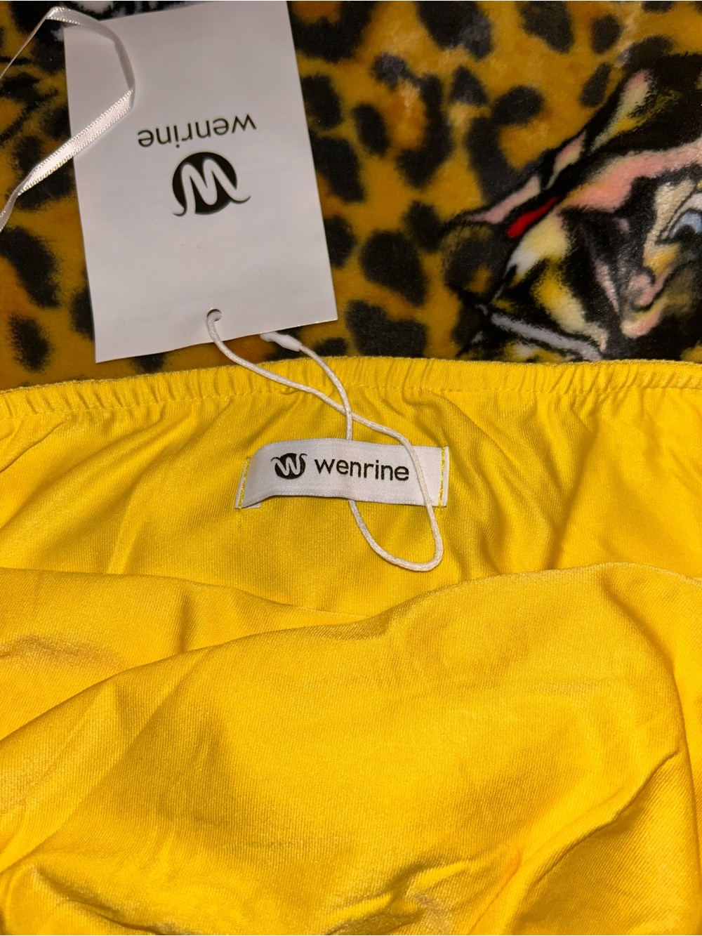Strapless Yellow Ruffle Mini Dress - Picture 3 of 3